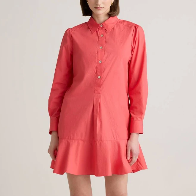 dress Quince Women's Organic Cotton Poplin Drop Waist Shirt Dress Quince $49.9