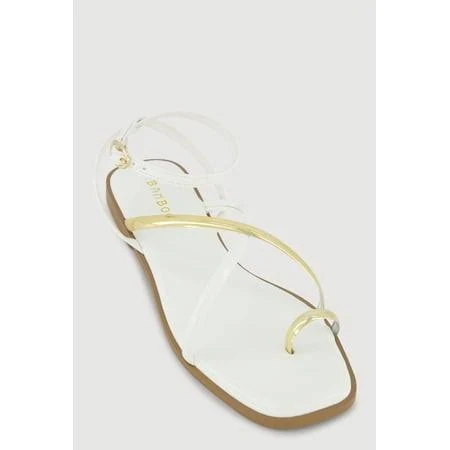 shoes Rainbow Women's Metallic Strappy Toe Loop Sandals, Size: 11, White Walmart - Rainbow Shops $22.98