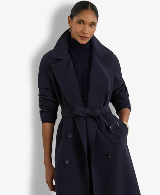 trench coat Ralph Lauren Women's Double Breasted Belted Crepe Trench Coat Macy's $168