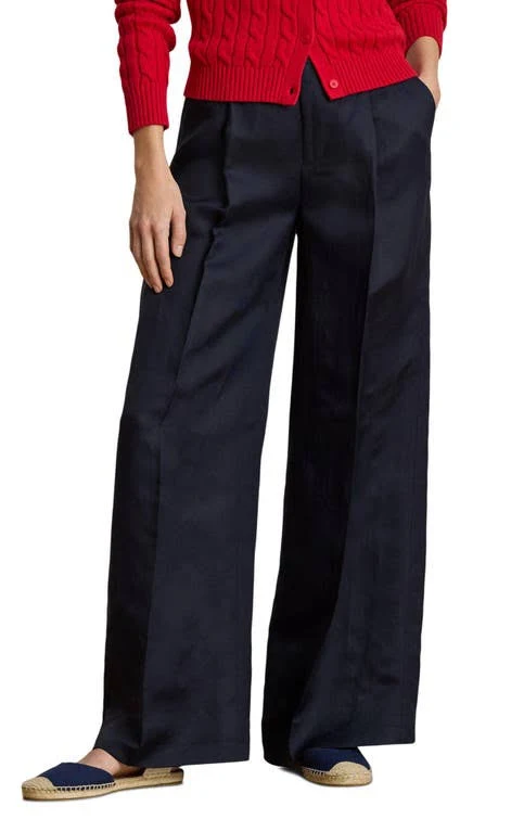 pants Ralph Lauren Women's Linen-Blend Twill Wide-Leg Pants Nordstrom $195