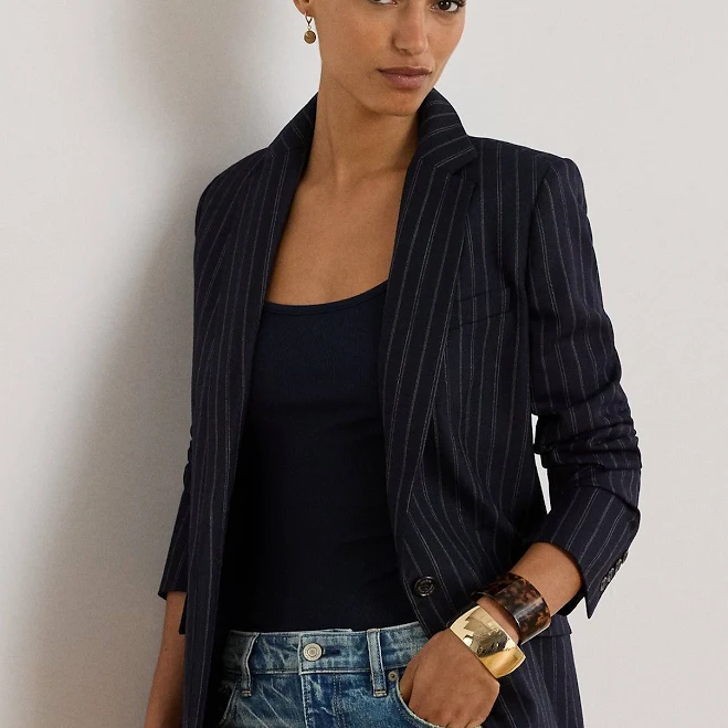 blazer Ralph Lauren Women's Striped Wool-Blend Twill Blazer Ralph Lauren $259.99