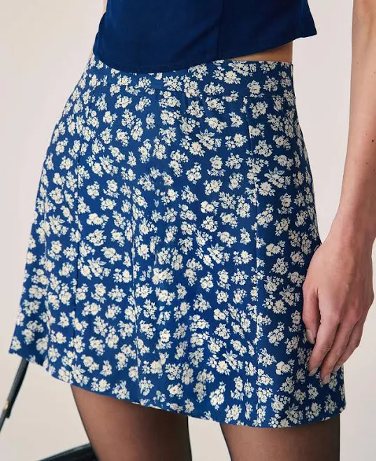 mini skirt Rihoas Floral A-Line Mini Skirt for Women, Navy / L Rihoas $28