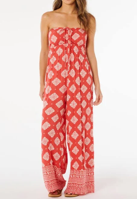 jumpsuit Rip Curl Ventura Shirred Smocked Strapless Jumpsuit Nordstrom $79.95