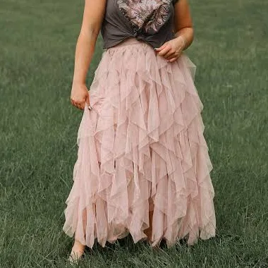 clothes Ruffle High Waist Midi Skirt Etsy - Seller $59