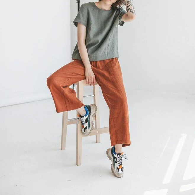 culottes Rusty Linen Culottes Sandsnowlinen.us $116