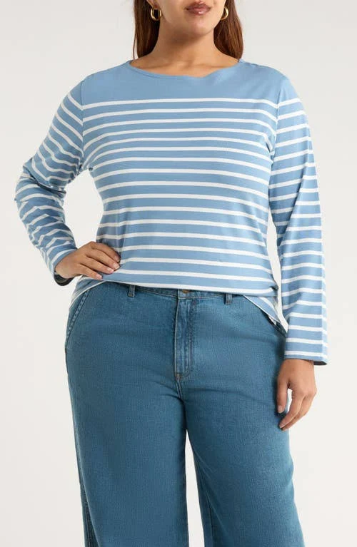 top Seasalt Cornwall Women's Sailor Stripe Long Sleeve T-Shirt Nordstrom $68