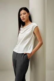 top Silk Charmeuse Cowl Neck Top lilysilk.com $119