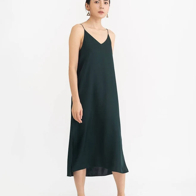 dress Silk V Neck Slip Dress GRANA $71.4