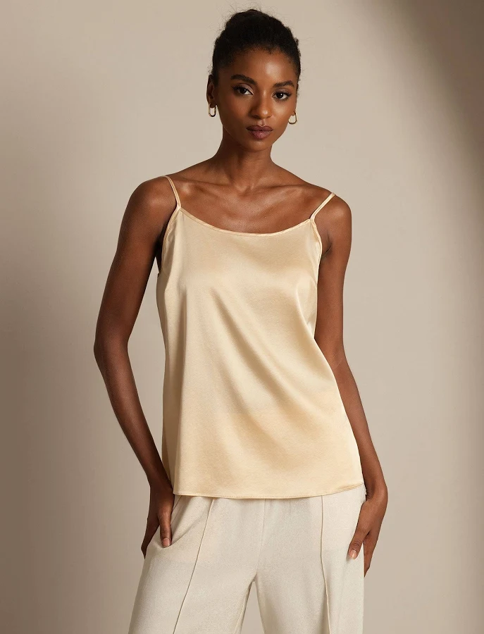 top SilkSilky Women's Silk Cami, 19 Momme, Champagne / M(8/10) SilkSilky $39.95