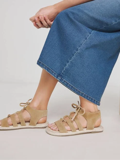 shoes Simply Be Women's Wide Fit Lace Up Espadrille Sandals Next USA $34