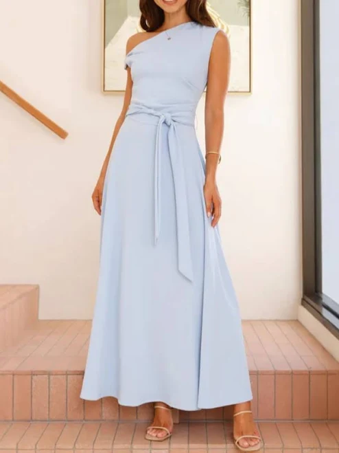 dress Single Shoulder Tie Waist Maxi Dress Charming Charlie $41.5