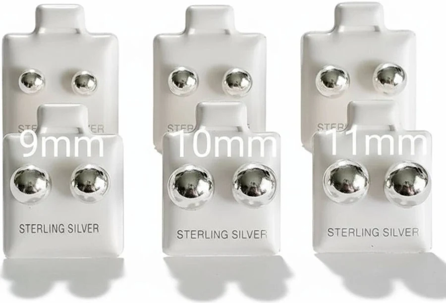 accessory Sterling Silver 925 Dainty Round Stud Earrings Emma Vera Jewelry $36