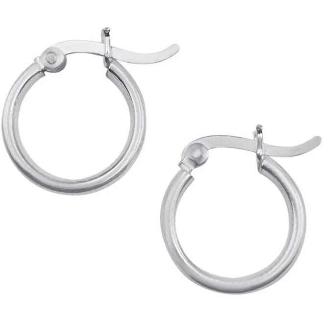 accessory Sterling Silver Chunky Flat Tube Hoop Earrings 925silverly.com $30.26
