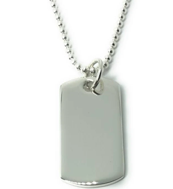 accessory Sterling Silver Dog Tag Pendant Necklace Etsy - SKSilverJewellery $56.5