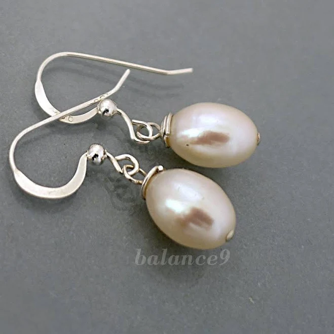 accessory Sterling Silver Freshwater Pearl Drop Earrings Etsy - Seller $36