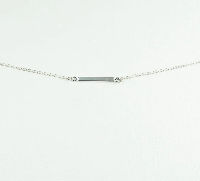 accessory Sterling Silver Minimalist Bar Necklace Etsy - TakingItPersonal $35