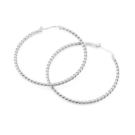accessory Sterling Silver Oversized Twist Hoops Shane Co $110