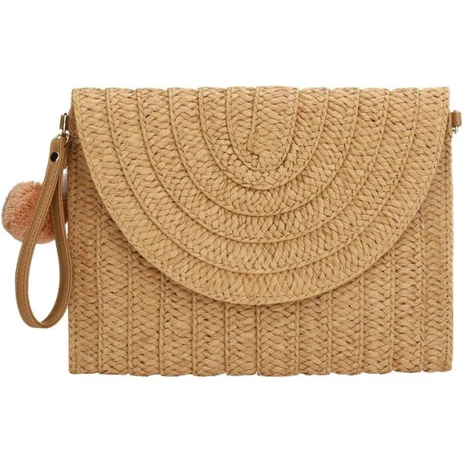bag Straw Woven Clutch MarvelsAura $32.81