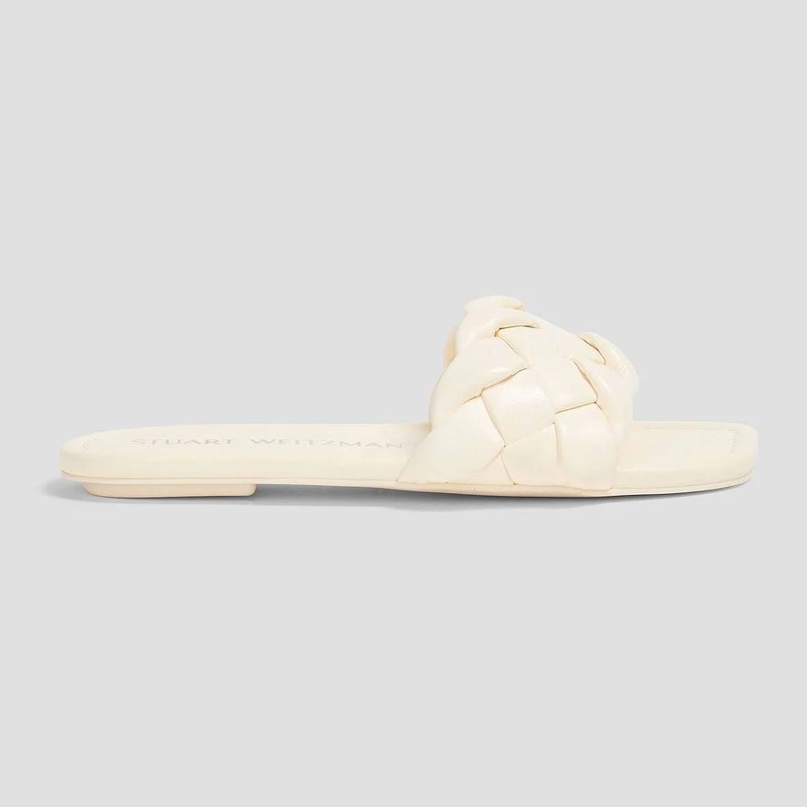 shoes Stuart Weitzman Braida leather slides - Women - Ivory Sandals - US 5.5 THE OUTNET $104