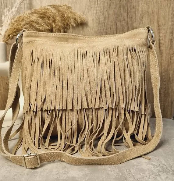 bag Suede Leather Fringe Crossbody Bag Etsy - Seller $47.18