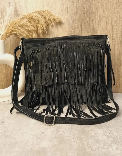 bag Suede Leather Fringe Tassel Crossbody Bag Etsy - Seller $46.74
