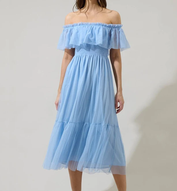 dress Sugarlips Off The Shoulder Tulle Midi Dress Sugarlips $85