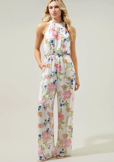 jumpsuit Sugarlips Wildheart Floral Merci Tie Back Wide Leg Jumpsuit Sugarlips $63.75