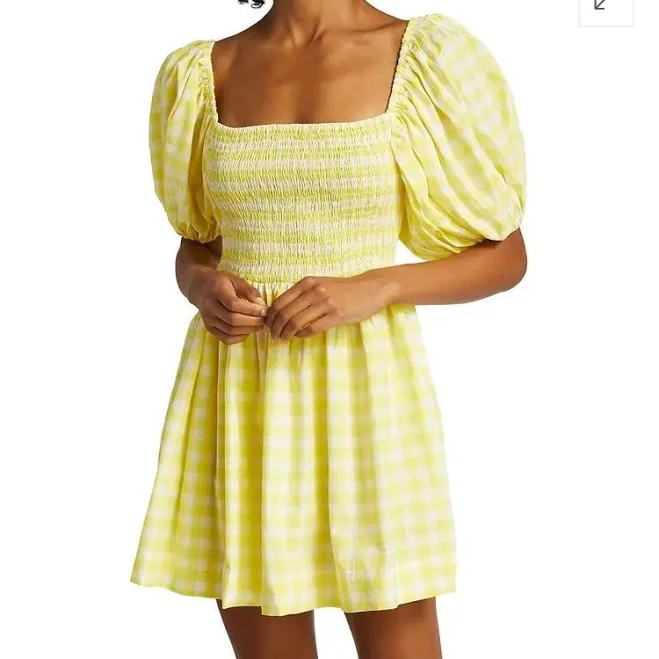 dress SWF Women's Gingham Puff-Sleeve Mini Dress Poshmark $55