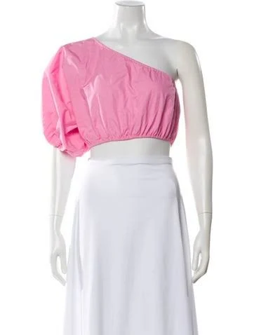 asymmetric neck top SWF Women's One-Shoulder Short Sleeve Crop Top The RealReal $44