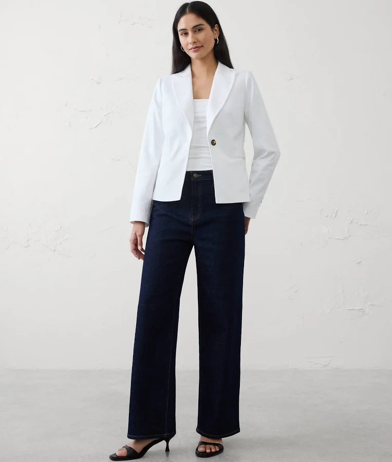 outerwear Tailored Linen-Blend Blazer Banana Republic Factory $120