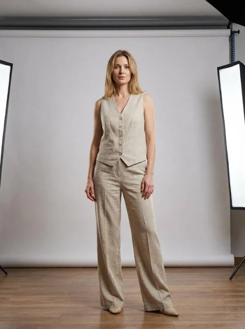 matching set Tailored Linen Vest and Pants Set Etsy - Seller $129