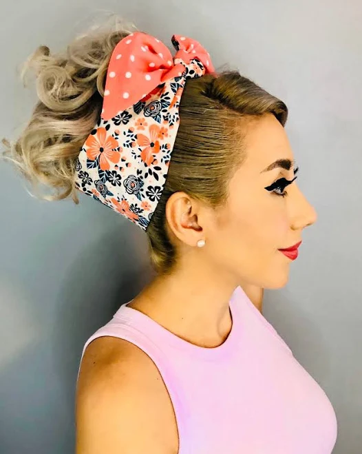 accessory Tiki Flower Reversible Bandana Etsy - Seller $10