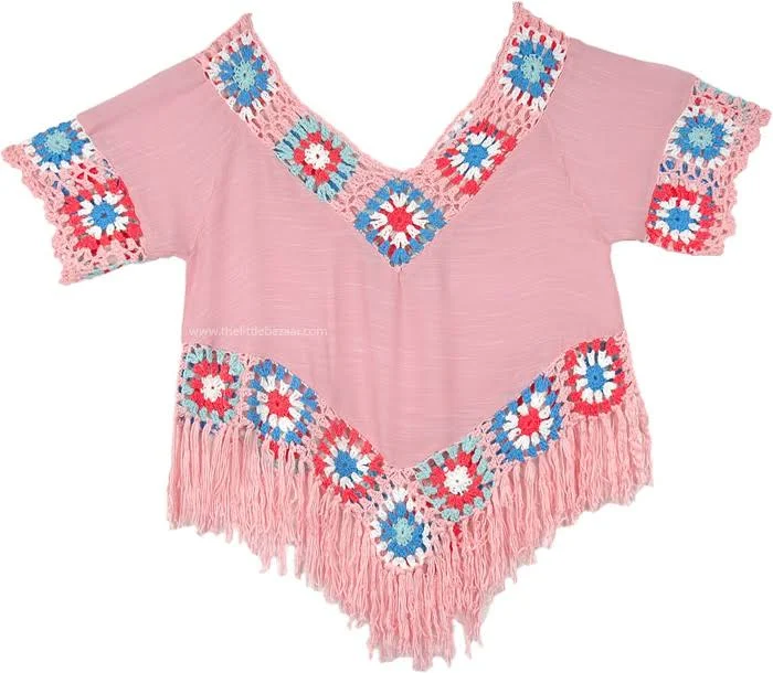 crop top TLB Crochet Fringe Crop Top The Little Bazaar $25.99