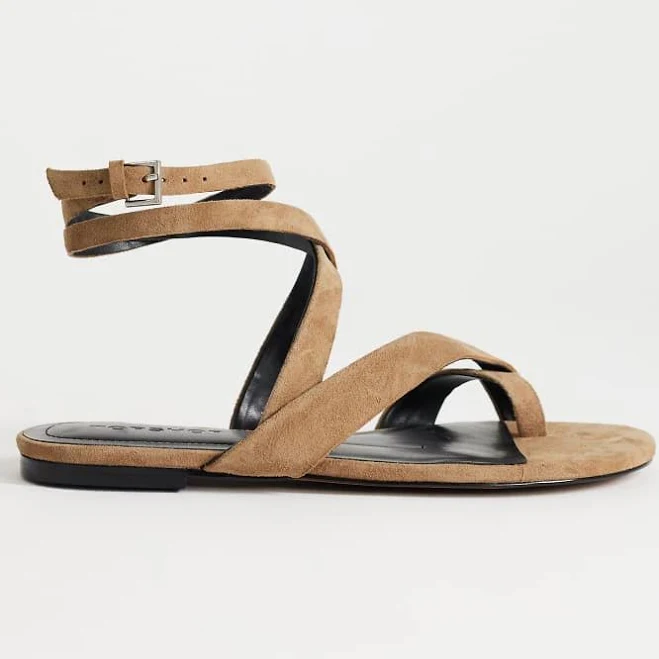 shoes Topshop Erika Real Suede Flat Sandals ASOS $70