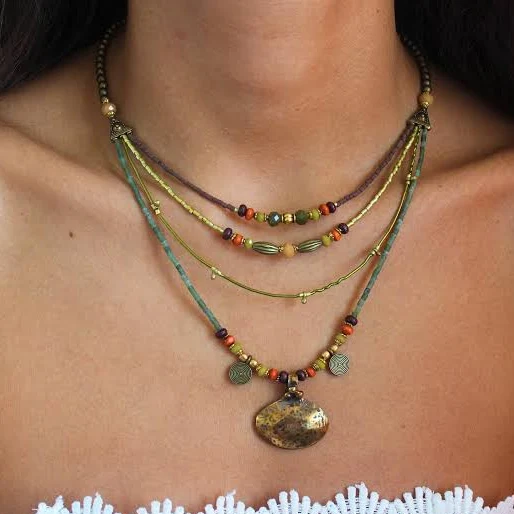 accessory Tribal Boho Multi Strand Beaded Necklace Etsy - Seller $37.5