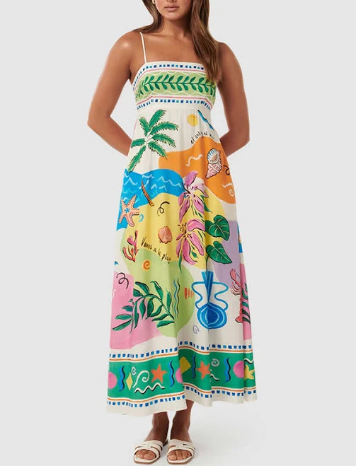 dress Tropical Bold Print Maxi Dress Dantўўase $54