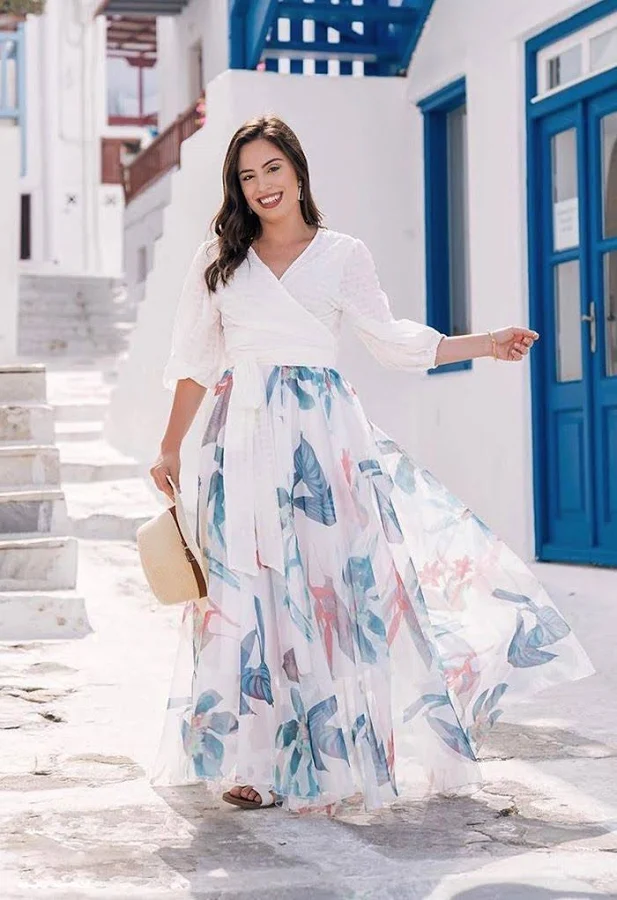maxi skirt Tropical Floral Watercolor Maxi Skirt Chicwish $39.9