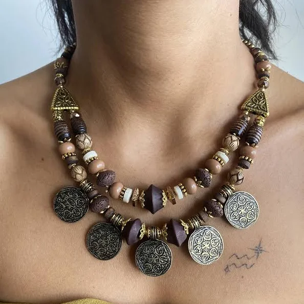 accessory Turkish Boho Tribal Bronze Coin Statement Necklace Etsy - Seller $30