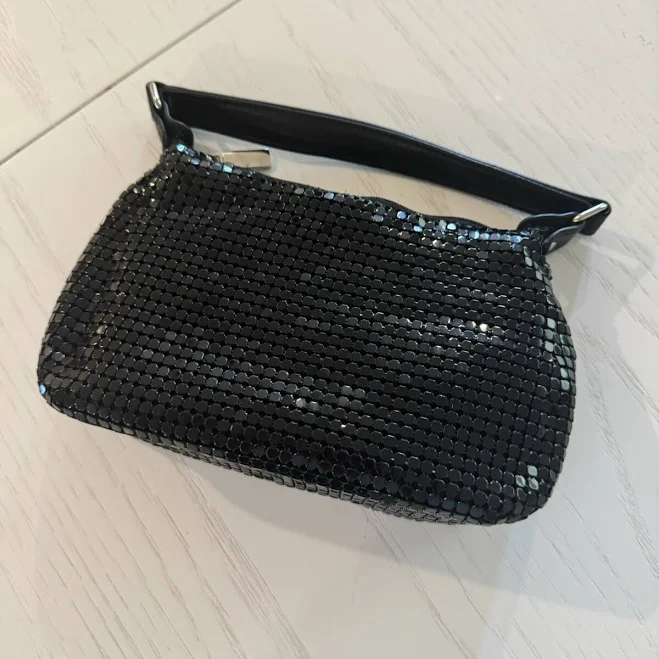 bag Unbranded Black Embellished Small Satin Evening Bag Beaded Sequin 8" X eBay - michelle8947 $9.99