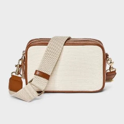 bag Universal Thread Canvas Double Zip Camera Crossbody Handbag Target $30