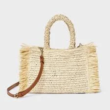 bag Universal Thread Straw Fringe Crossbody Tote Handbag with Detachable Strap eBay $21.99