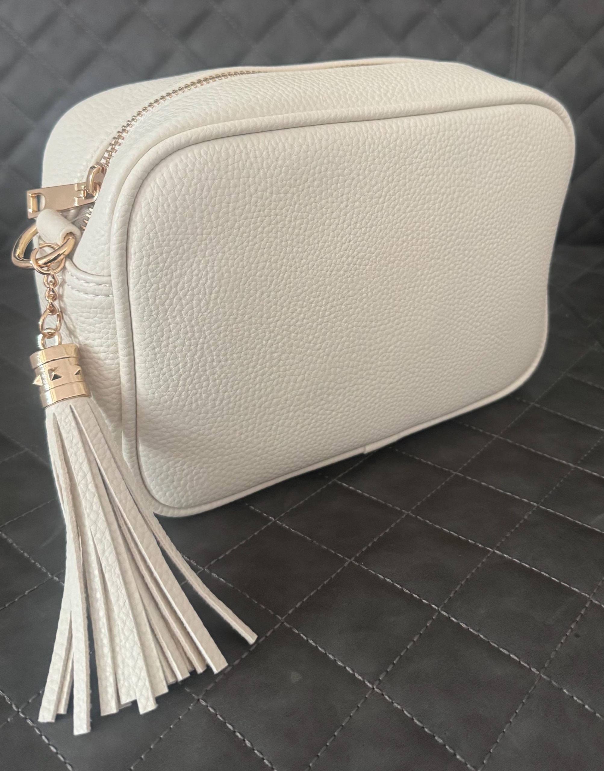 bag Vegan Leather Ivory Crossbody Tassel Camera Bag - Gold Hardware Etsy $34.51