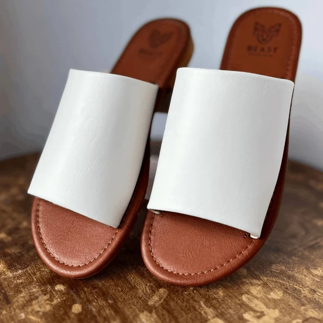 shoes Vegan Leather Slide Sandals Bouluci Boutique $72