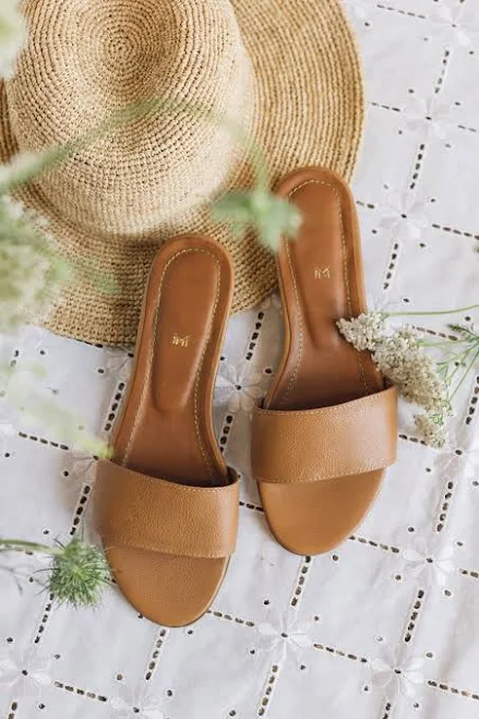 shoes Vintage Leather Slip-On Sandals Etsy - MIUMMASH $142.76
