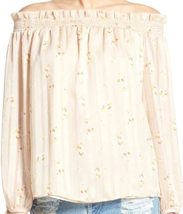 blouses Wayf Women's Off Shoulder Floral Smocked Blouse eBay $18