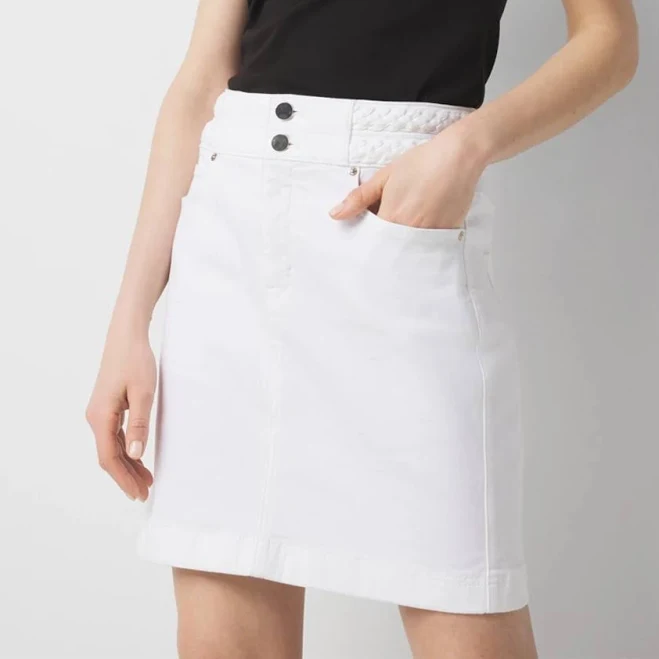 bottom White House Black Market Women's Braided Waist Denim A-Line Miniskirt White House Black Market $49.49