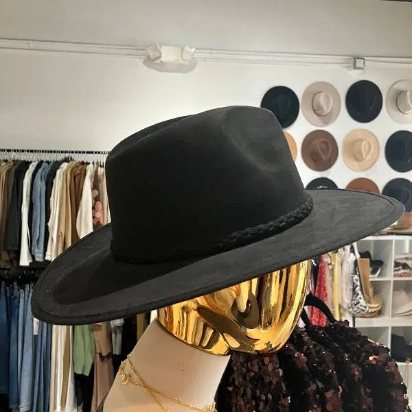 accessory Wide Brimmed Braided Felt Hat Bohemian coco $30