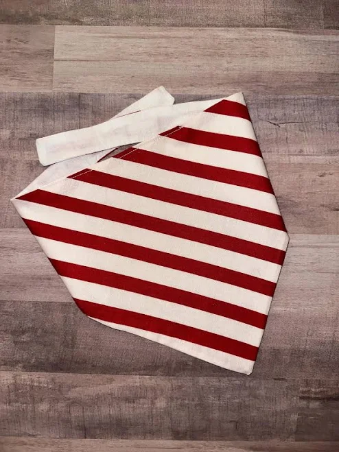 accessory Wide Red and White Stripe Bandana Etsy - Seller $10