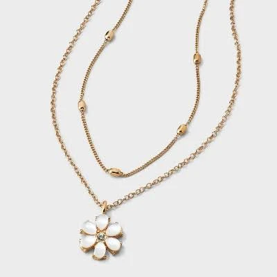 accessory Wild Fable Layered Flower Charm Necklace Target $10