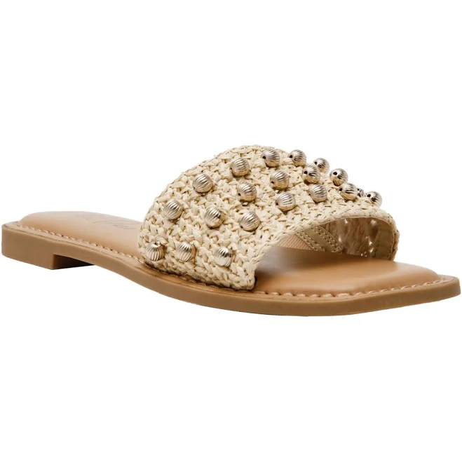 shoes Wild Pair Women's Grettaa Embellished Flat Slide Sandals, Exclusively at Macy's - Cream - Size 8M Macy's $41.93